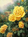 unknow artist Yellow Roses in Garden Sweden oil painting art